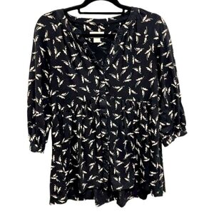 Anthropologie Maeve Winona Babydoll Tunic Top Medium